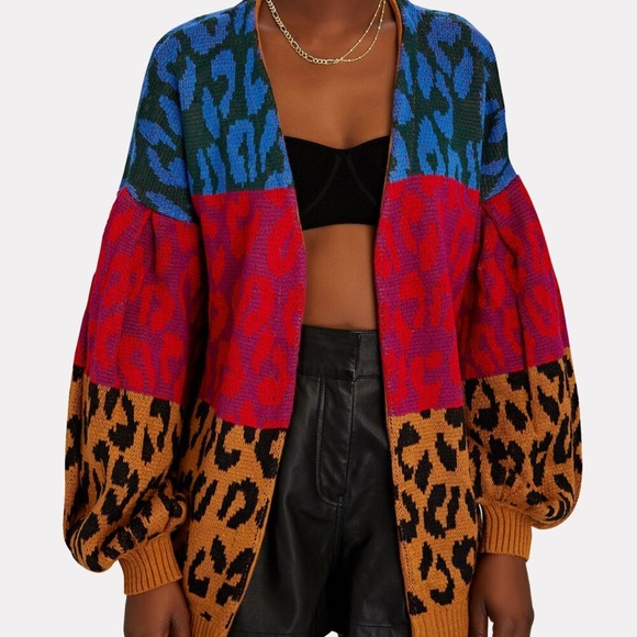 FARM RIO
Leopard Striped Open Front Cardigan - Picture 1 of 5